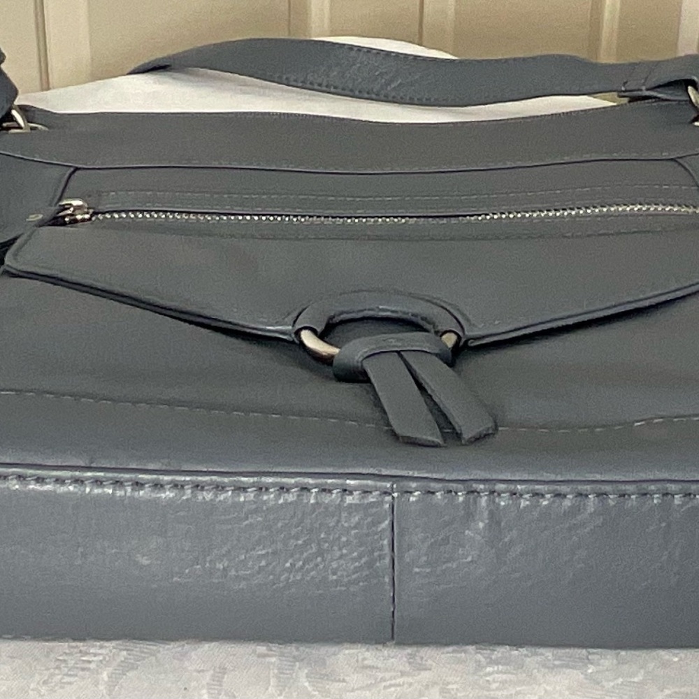 Great American Leatherworks Cross Body Bag in Gray leather new without tags - Picture 8 of 9